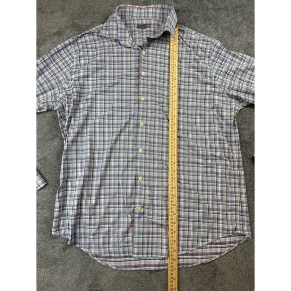 Peter Millar Button Up Shirt Mens Size XL Checker Long Sleeve Summer Comfort - Picture 3 of 8